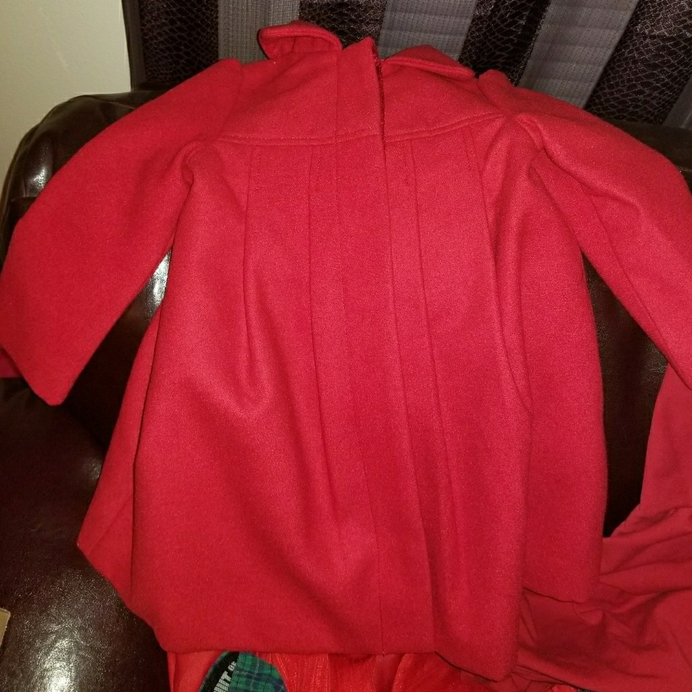 Girls Red Pea Coat
